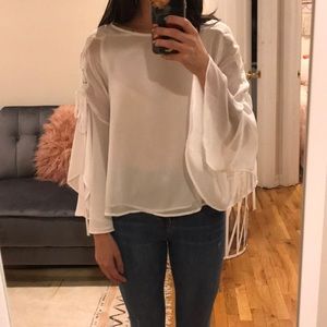 Topshop lace up blouse